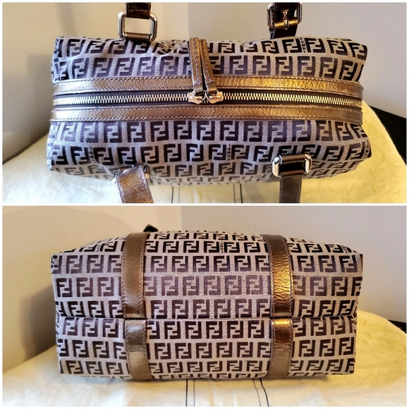 Authentic FENDI Boston Zucca Canvas Handbag - Picture 6 of 13